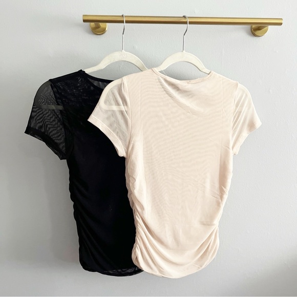 Cotton On | Bundle of 2 Becca Mesh Gathered Short Sleeve Tee in Stone - Picture 6 of 7